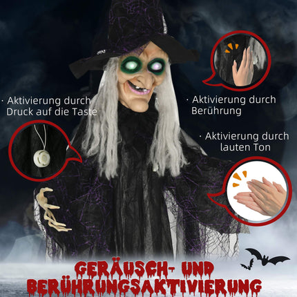Halloween Witch Decoration with Sound & Motion Sensor
