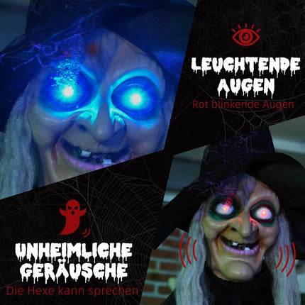 Halloween Witch Decoration with Sound & Motion Sensor