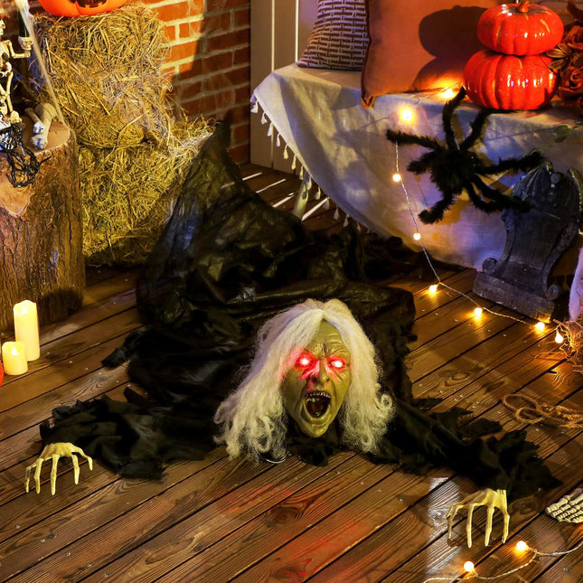 Halloween Zombie Decoration, 183cm with LED Lights & Sound