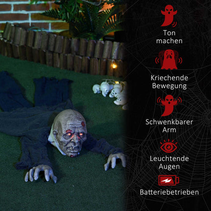 Halloween Zombie Decoration, LED Eyes, Sound & Motion Sensor