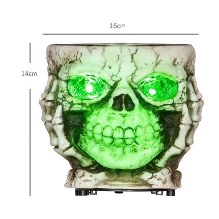 Halloweenská dekorace kostra se světlem a zvukem, Ø16cm ocel