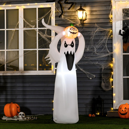 Halloweenská nafukovací LED dekorace duch, 1.8 m polyester