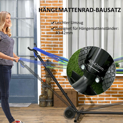Sada koleček pro houpací sítě, univerzální, odolná povětrnosti, černá