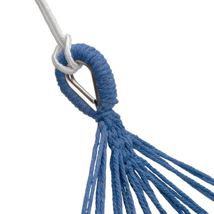 Hängematte mit 70cm Holzstab & Metallhalterung, Blau