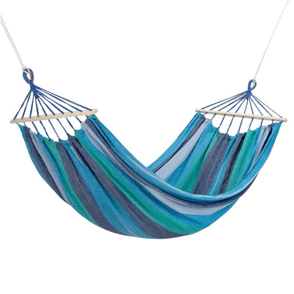 Hängematte mit 70cm Holzstab & Metallhalterung, Blau