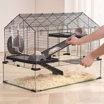 Hamster Cage, 360 View, With Water Bottle, 29.5 x 17.3 x 24 in