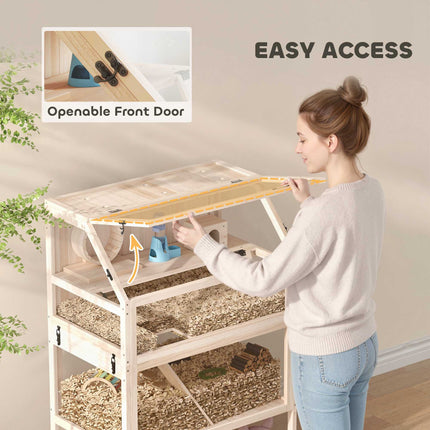 Hamster Cage with 3 Levels, Accessories, Easy Clean