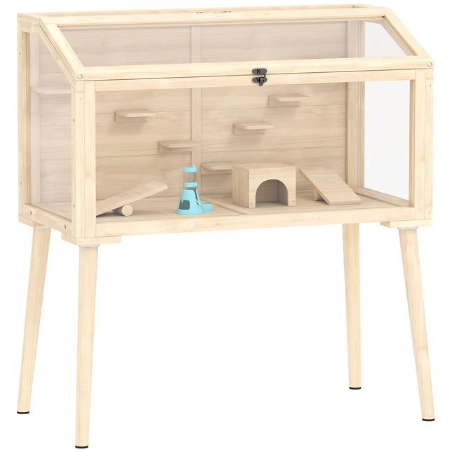 Klec pro křečka s příslušenstvím, 110x52x101 cm, dřevo/plast
