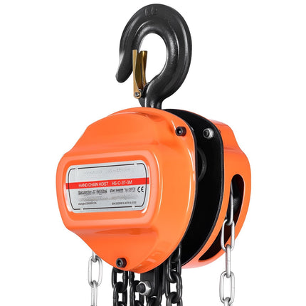 Hand Chain Hoist, 3 Ton Capacity, 3 m Lift, G80 Chain