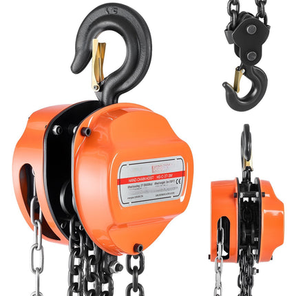 Hand Chain Hoist, 3 Ton Capacity, 3 m Lift, G80 Chain