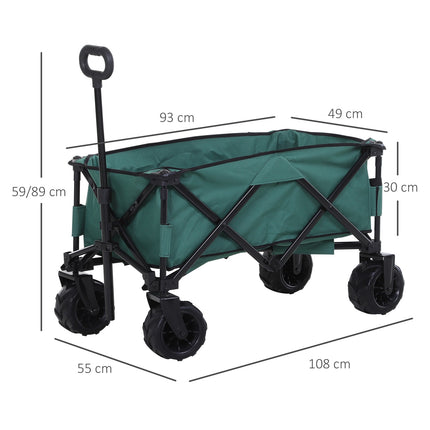 Skládací kovový zahradní vozík – teleskopická rukojeť 360°, nosnost 20 kg