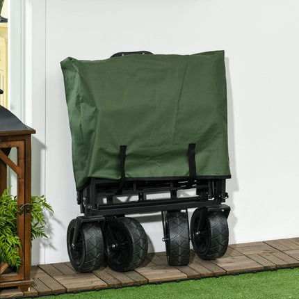 Skládací ruční vozík s rukojetí, nosnost 100 kg – khaki