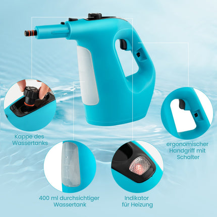 Ruční parní čistič 1400W, nádržka 400ml, 14 dílů