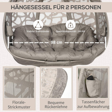 2místné závěsné křeslo, sklopné sedátko, nosnost 240 kg