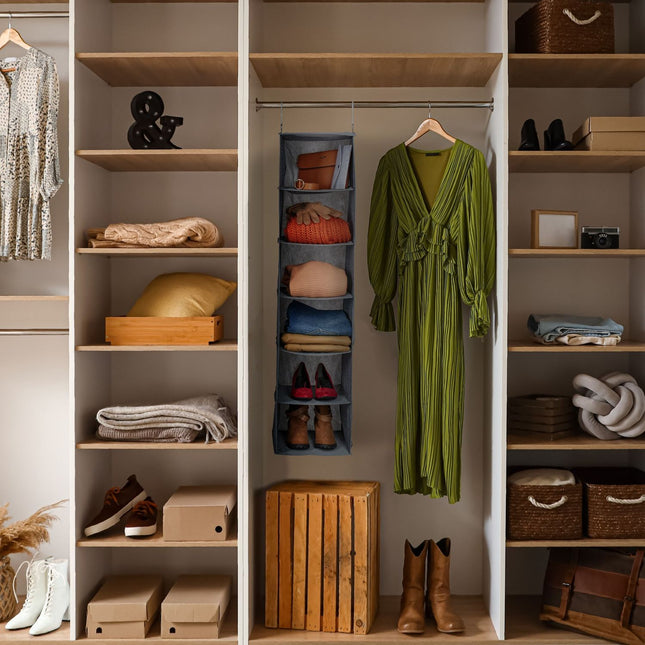 Hanging Closet Organizer, 6 Compartments, Foldable