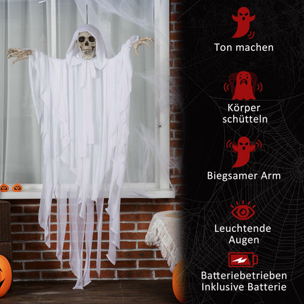 Závěsná svítící kostra se zvukem, 153 cm