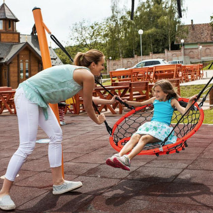 Závěsná houpačka pavučina, nastavitelná lana, 330 Lb, oranžová
