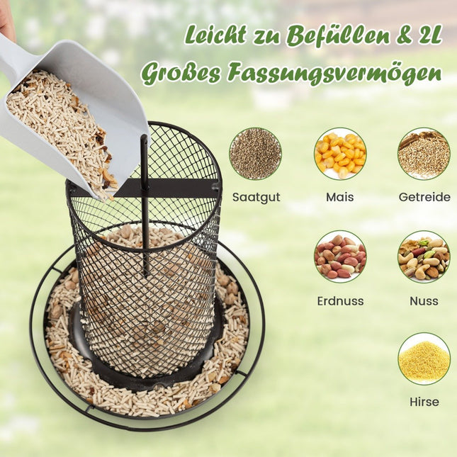 Závěsné kovové krmítko pro ptáky 20 x 28 cm hnědá