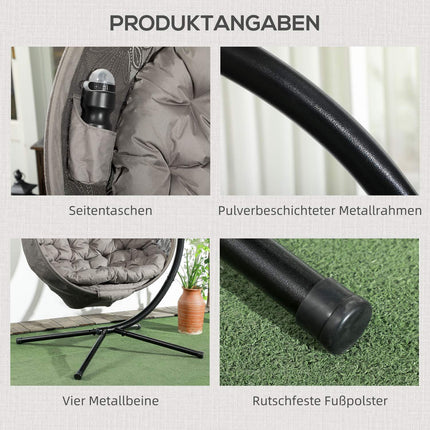Houpací křeslo s polstrem, skládací polyester, nosnost 120 kg