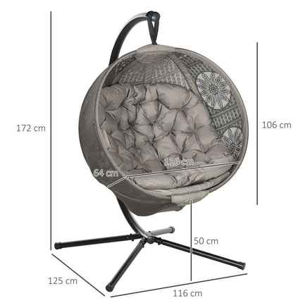 Houpací křeslo s polstrem, skládací polyester, nosnost 120 kg