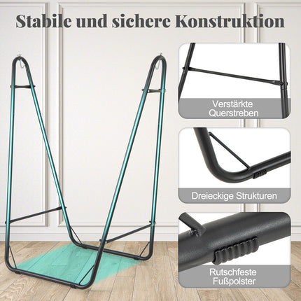 Závěsné křeslo s rámem, šedá, bavlna-polyester, nosnost 120 kg