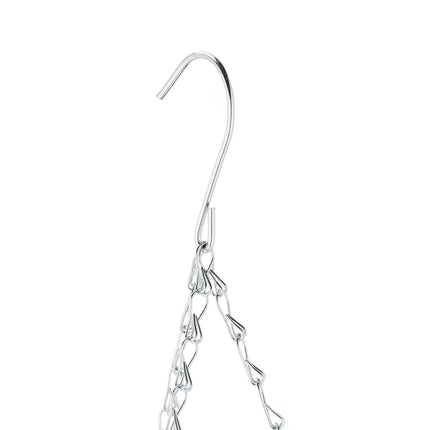 Hanging fruit basket in silver
