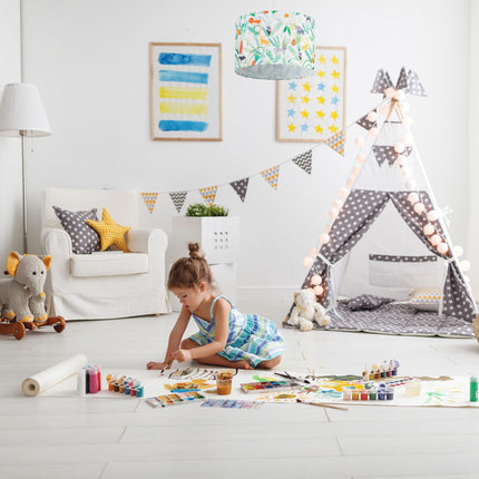 Hanging jungle lamp for the children's room