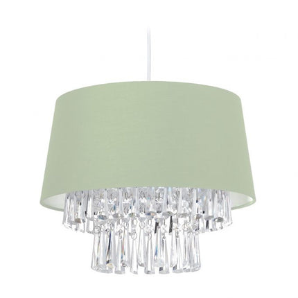 Závěsná lampa látková s křišťály