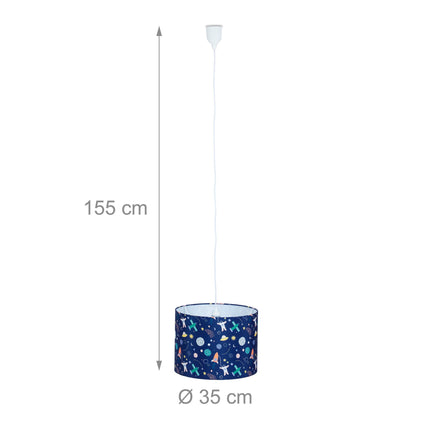 Závěsná lampa do dětského pokoje vesmír