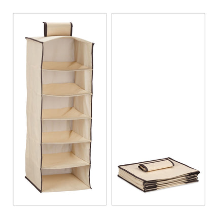 Závěsná police do šatní skříně, 6 přihrádek