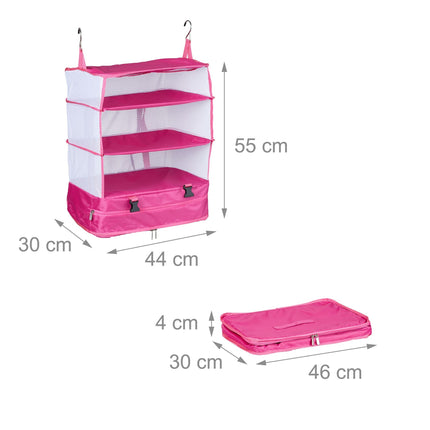 Hanging travel organizer 4 compartments