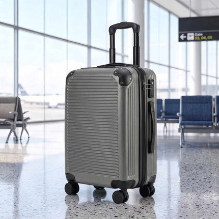 Hard Shell Carry-On Suitcase, 56 cm, Dark Grey, 4 Wheels