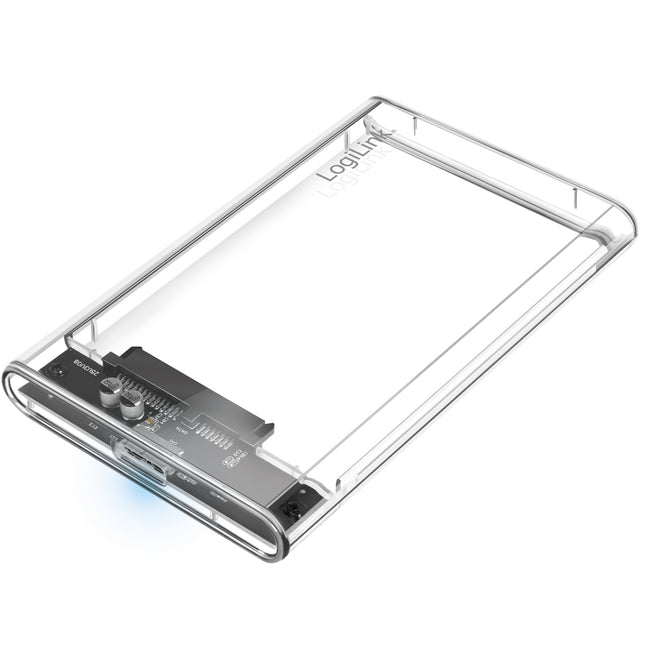 Externí box na pevný disk 2.5" SATA USB 3.0, bezšroubové provedení, průhledný