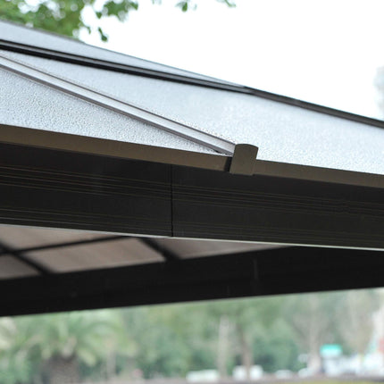 Zahradní pavilon s pevnou střechou 4.2x3.6m, závěsy s moskytiérou