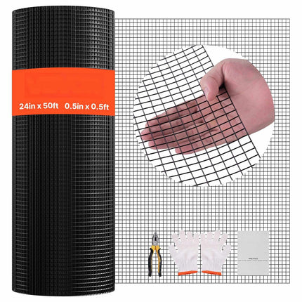 Hardware Cloth Roll 24 In x 50 Ft, 1/2 In Mesh, 19 Ga