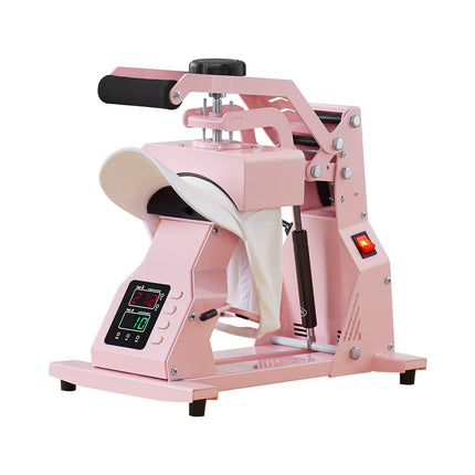 Hat Heat Press Machine, 4 Platens, Temp-Time Control, Pink