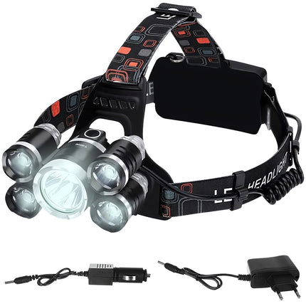Čelovka 5 x LED T6 CREE
