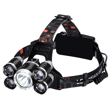 Čelovka 5 x LED T6 CREE