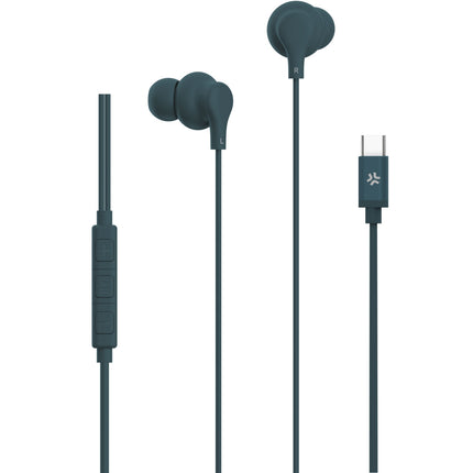 Sluchátka do uší kabelová USB-C UP1600 modrozelená