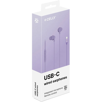 Sluchátka do uší kabelová USB-C UP1600 fialová