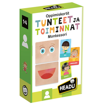 Headu kartičky emoce a činnosti Montessori (ve finštině)