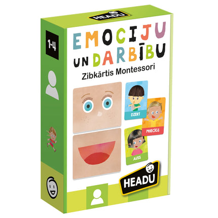 Headu kartičky emoce a činnosti Montessori (v lotyštině)