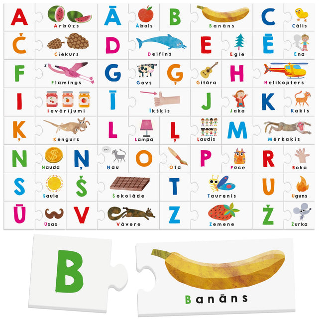 Headu Montessori hmatová abeceda (v lotyštině)
