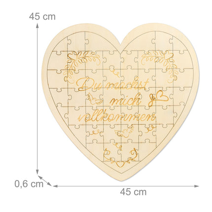 Dřevěné puzzle ve tvaru srdce s gravírováním, dárek
