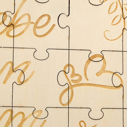 Heart-Shaped Wooden Puzzle with Engraving
