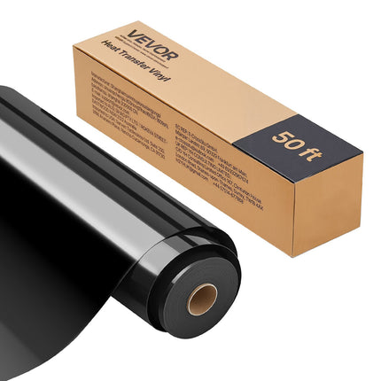 Heat Transfer Vinyl Roll, Glossy Black, 12 in x 50 ft