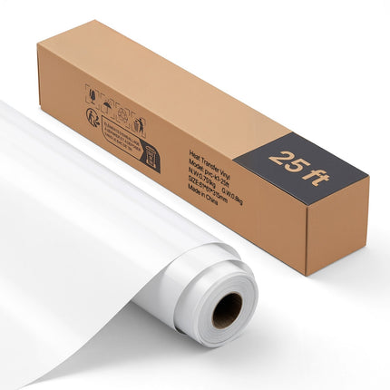 Heat Transfer Vinyl Roll, Glossy White, 12 in x 25 ft