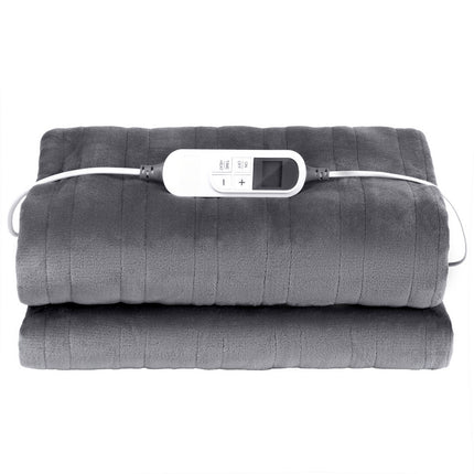 Heated Blanket 180 x 200 cm, 6 Heat, 9H Timer, Grey