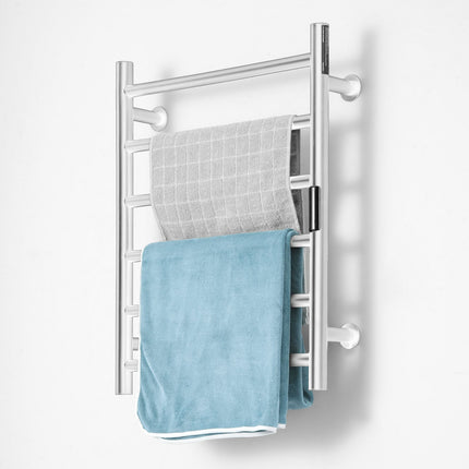 Heated Towel Rack, Wall Mounted 6-Bar, Timer, IPX5