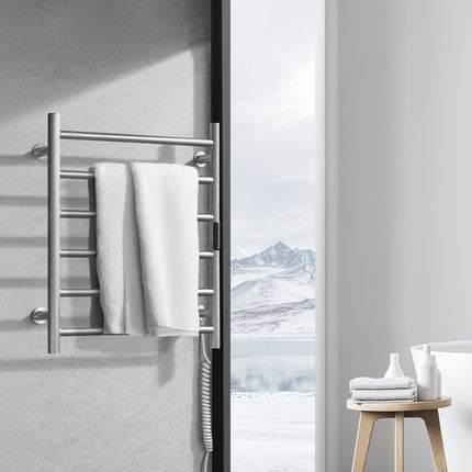 Heated Towel Rack, Wall Mounted 6-Bar, Timer, IPX5